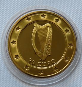 Ireland Rare 25 Euro 1996 Gold Plated Proof Colour Red Squirrel - 400 max mintage