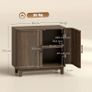 Sideboard Buffet Cabinet with 2 Curved Doors, Adjustable Shelf and Legs Dark Walnut Image 4