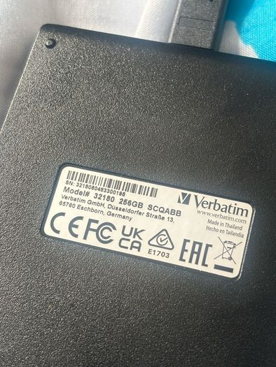 Verbatim 256SSD with cable