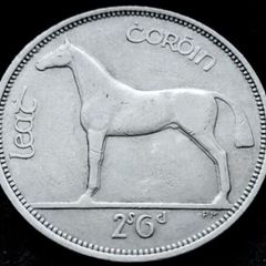 [#2002] - Ireland 1961 | MULE | Irish 2s6d | Irish Half Crown | Horse | KM.17