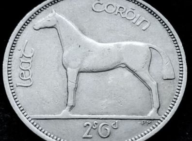 [#2002] - Ireland 1961 | MULE | Irish 2s6d | Irish Half Crown | Horse | KM.17
