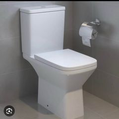 Rimless Close Coupled Open Back Toilet with Soft Close Toilet Seat