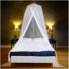 Luxury Mosquito Net Bed Canopy, Large for Single, Twin, Double, King Size, Quick Easy Installation, Finest Holes: Mesh 300, Curtain Netting with Entry, Storage Bag, No Chemicals Added