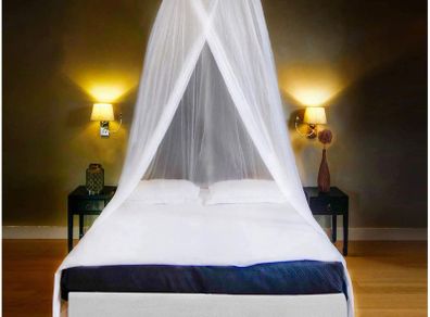 Luxury Mosquito Net Bed Canopy, Large for Single, Twin, Double, King Size, Quick Easy Installation, Finest Holes: Mesh 300, Curtain Netting with Entry, Storage Bag, No Chemicals Added