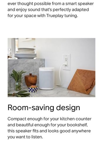 Sonos One wireless speaker in white