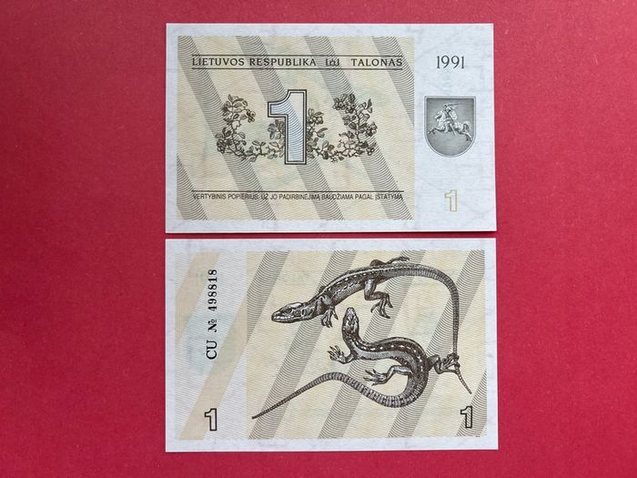 Lithuania  1 Talonas  1991  ( Uncirculated ) Pick  32b