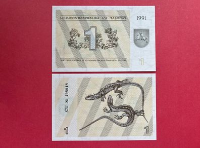 Lithuania  1 Talonas  1991  ( Uncirculated ) Pick  32b