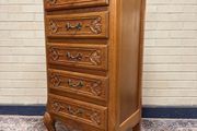 Vintage French Style Carved Oak Tallboy