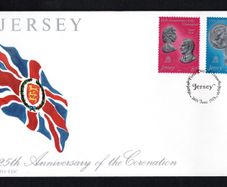 1978 Jersey 25th Anniversary of Coronation Commemorative Stamps First Day Cover (FDC)