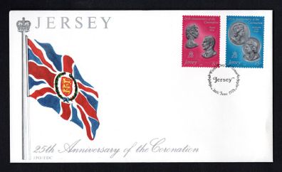 1978 Jersey 25th Anniversary of Coronation Commemorative Stamps First Day Cover (FDC)