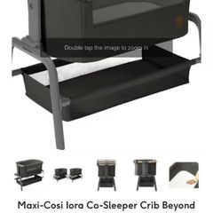 Maxi-Cosi lora Bedside Crib Beyond Graphite, used for 3 months