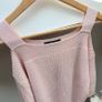 M&S Pink Rib Knit Cold-Shoulder Jumper Sweater Size 12 Image 2