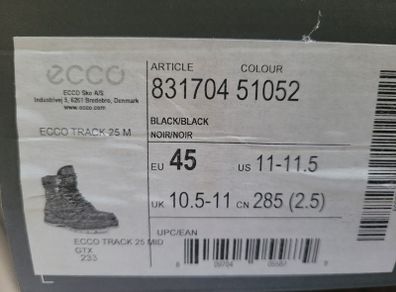Ecco track 25 m mens boots brand new size 45