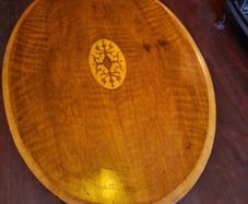 Victorian mahogany veneer and oak tilt top occasional table