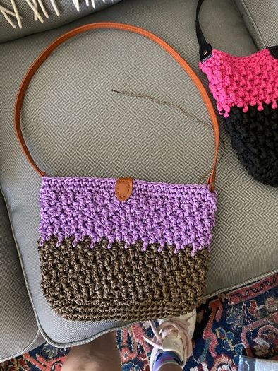 Handmade crochet macrame shoulder bags