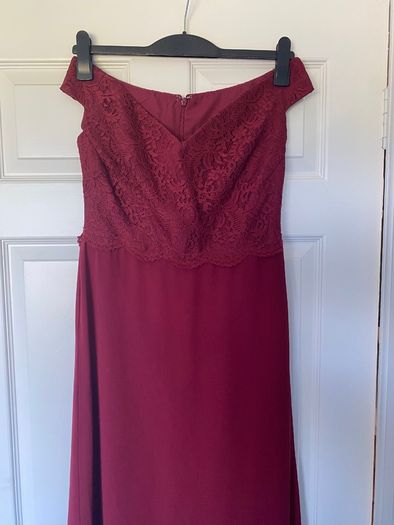 3 x Dessy burgundy bridesmaid dresses