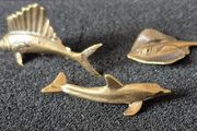 3 brass animals. Solid brass.