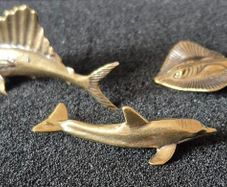 3 brass animals. Solid brass.