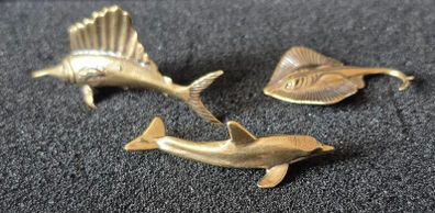 3 brass animals. Solid brass.