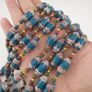 Antique Venetian Style Deep Teal Blue Glass Beads Necklace Image 9