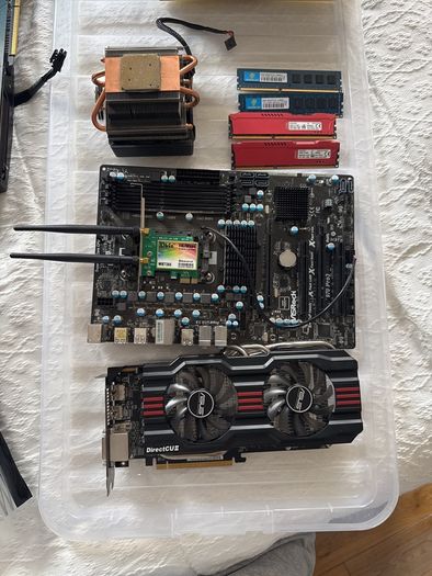 AMD AM3+ Motherboard Bundle + GPU + DDR3 RAM + Wi-Fi Card