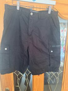 Men's Black Denim Co. Utility Cargo shorts size W36 Perfect condition Postage included