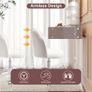 Chair for Dressing Table with Wheels, Boucle Desk Chair for Bedroom, Swivel Armchair for Home, Height Adjustable&Easy Assembly, White/Beige Image 6