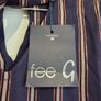 Fee G Navy & Rose Gold Metallic Stripe Blouse Size 10 Image 2