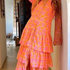 Never fully dressed tiered midi dress
