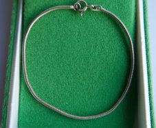 Vintage Sterling Silver 925 Snake Chain Bracelet length 7" - 2,3g