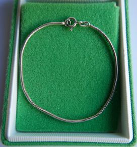 Vintage Sterling Silver 925 Snake Chain Bracelet length 7" - 2,3g