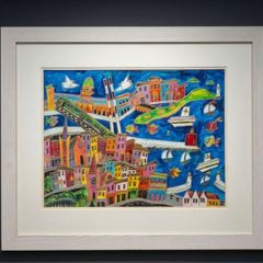 Stunning Large Original signed Painting(2004) of Dublin Bay by Irish Artist Simone Walsh