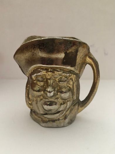 Vintage Set Of 3 Miniature Brass Toby Jugs Mugs
