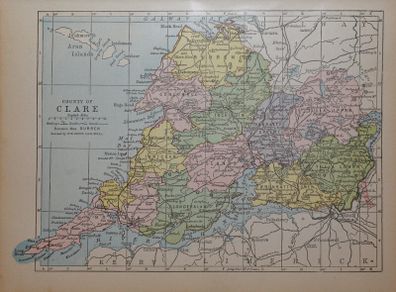 County Clare 1905 Antique Map