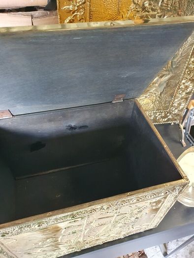 Vintage Polished Brass fireplace set