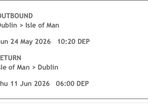 Iom ferry ticket TT '26 Camper