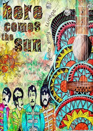 The Beatles - Here Comes the Sun - Rare Mini Print/Poster