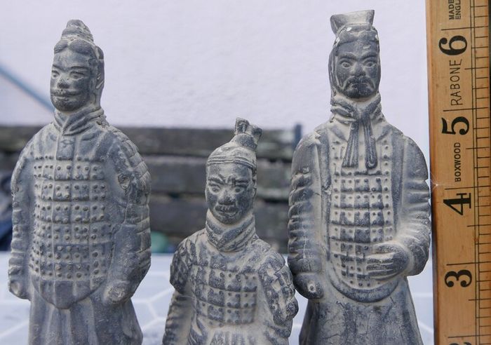 Trio of Vintage Chinese Terracotta Army Soldiers of Qin Shi Huang