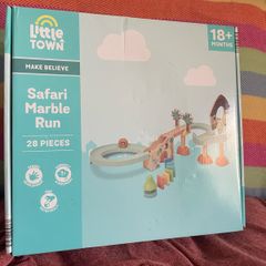 wooden marble run toy