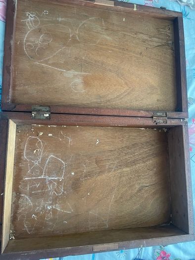 antique wooden suitcase