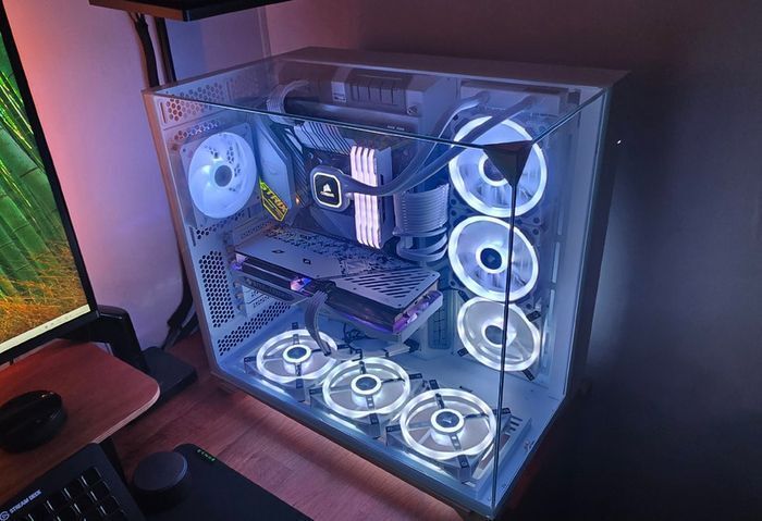 Custom Built Lian-Li White Artic Build RGB Desktop Gaming PC - Windows 11 Pro,Intel i7,3TB SSD,8GB GPU,64GB RAM,850 PSU, Corsair RGB Fans