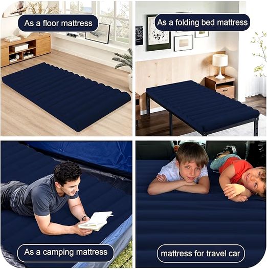 Roll Up Floor Mattress Small Double, 190x120cm, Navy