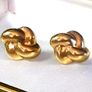 Vintage Hallmarked 9ct Gold 'Knot' Earrings Image 4