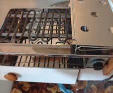 Mid Century Modern Chrome Bar Heater & grill.  Fully Working Vintage 1970s Electric Fire & grill . Still in the packaging. Pristine condition. Working without issue.