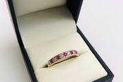 9ct Yellow Gold Ruby &amp; Diamond Eternity Ring