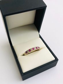 9ct Yellow Gold Ruby & Diamond Eternity Ring