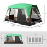 Six-Man Camping Tent, with Small Rainfly and Accessories - Green Image 5