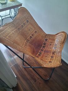 Unique leather butterfly chair