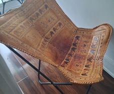 Unique leather butterfly chair