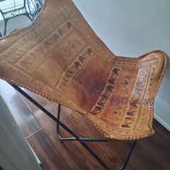 Unique leather butterfly chair